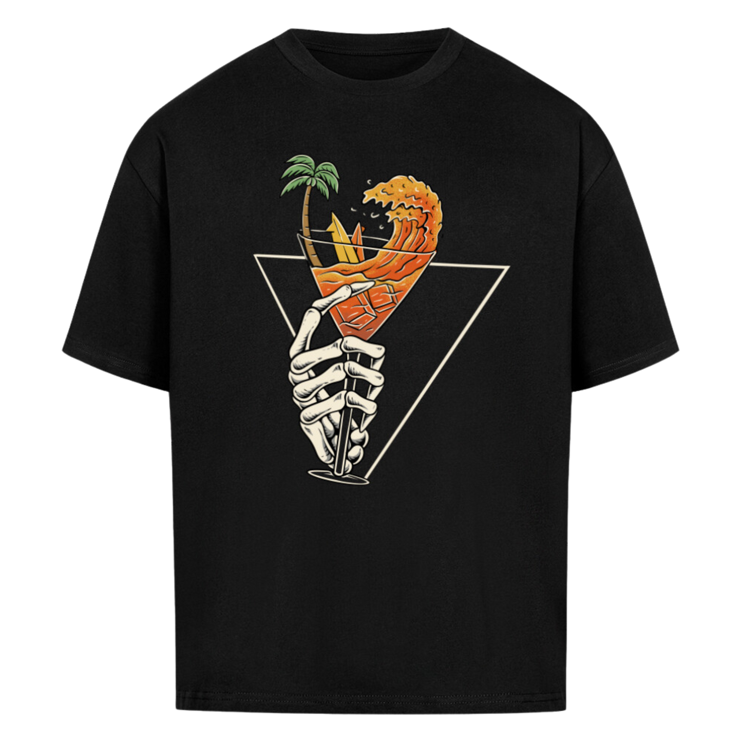 Skeleton Martini-Beach Oversized Shirt
